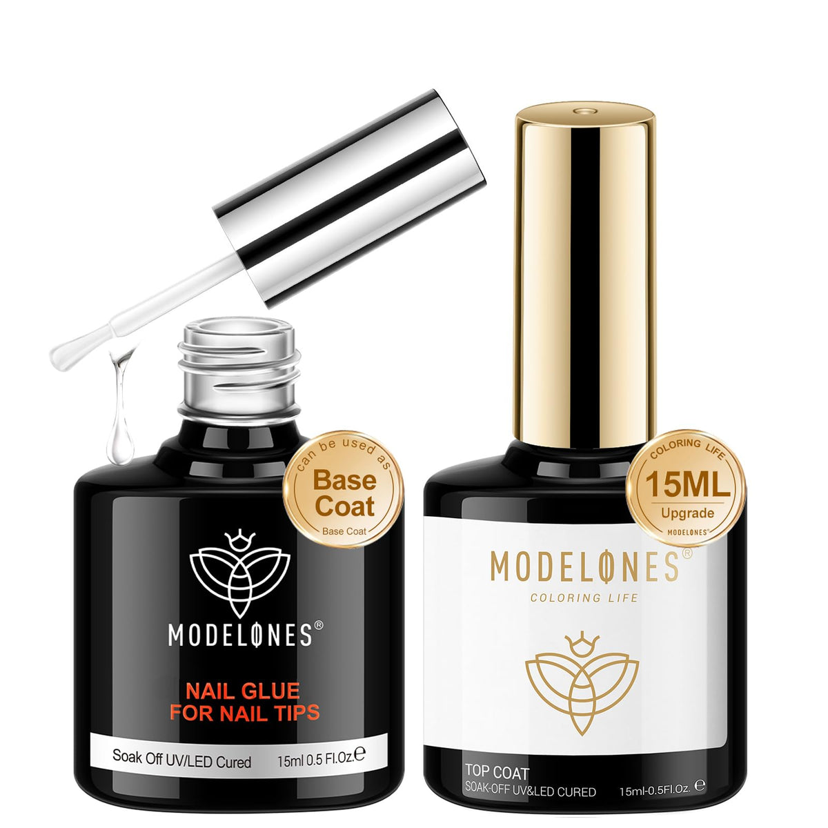 Modelones base gel: botella para fijación duradera.