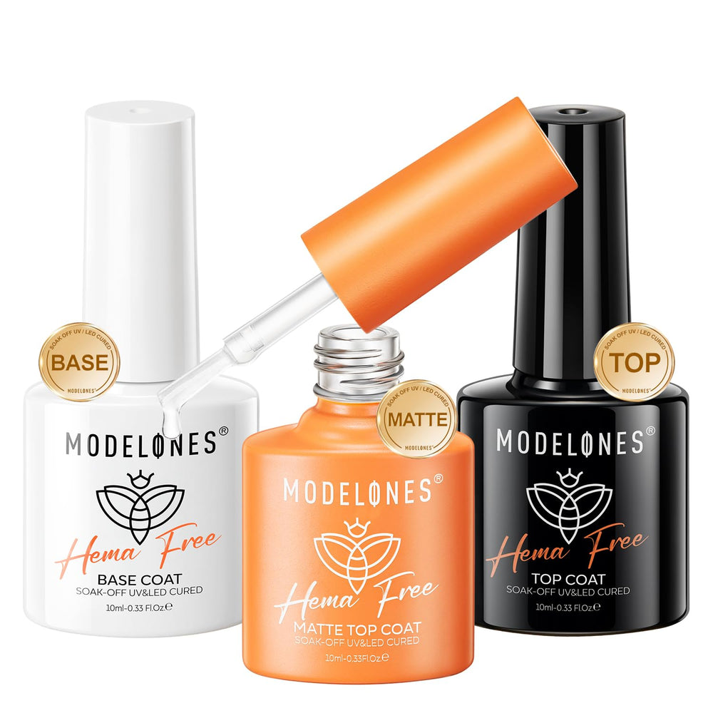 Modelones base gel sin HEMA, base duradera para uñas lisas.