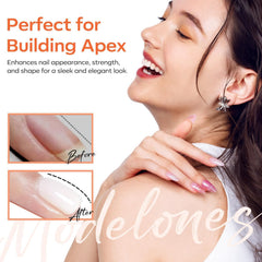 Curvatura natural fortalecida por la base Rubber para uñas delicadas.