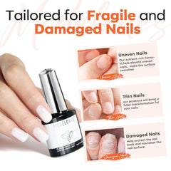 Flexibilidad de uñas mejorada con la base goma de Modelones.