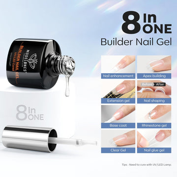 Base incolora de modelones para uñas con capa de refuerzo