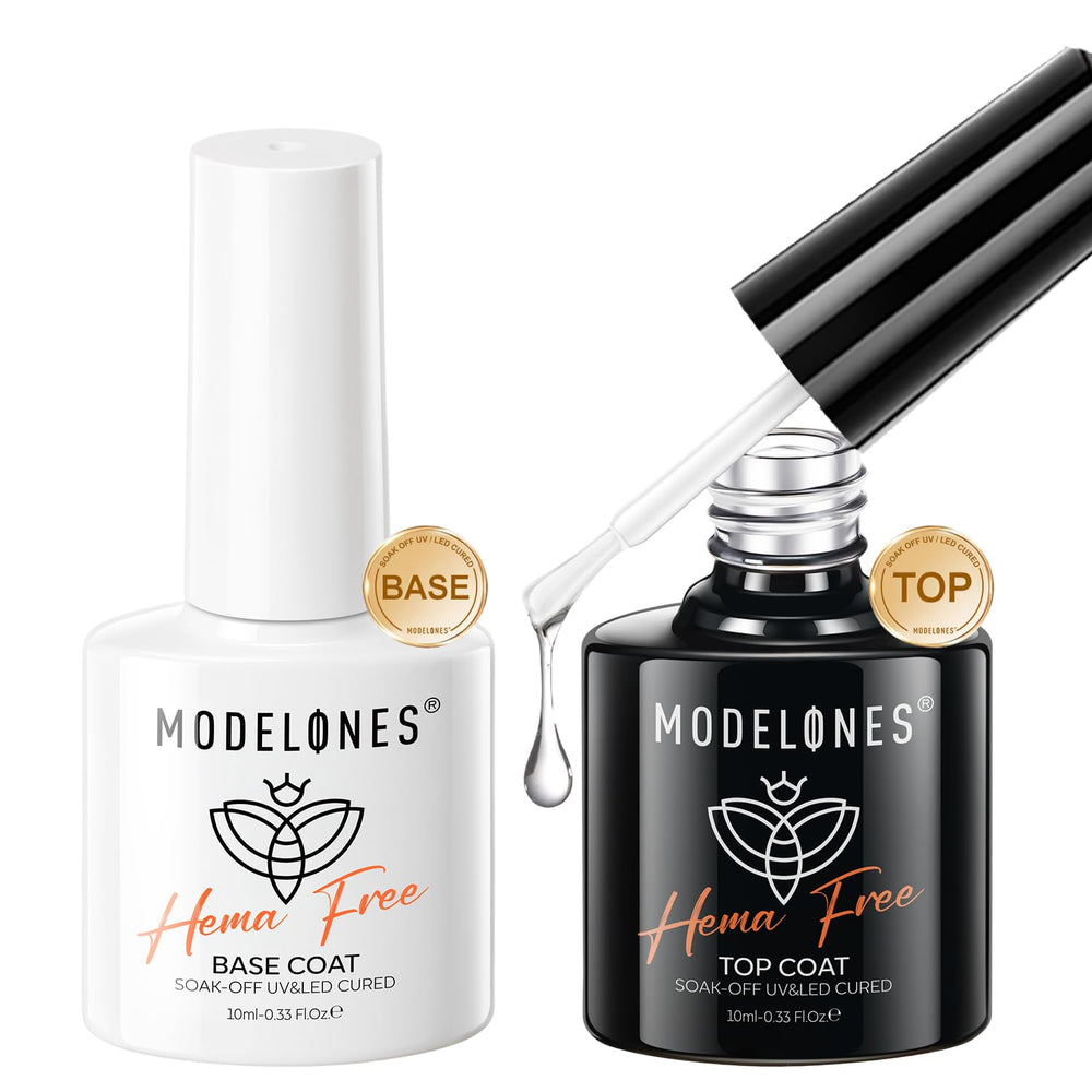 Modelones base y top coat con brillo alto para acabado deslumbrante