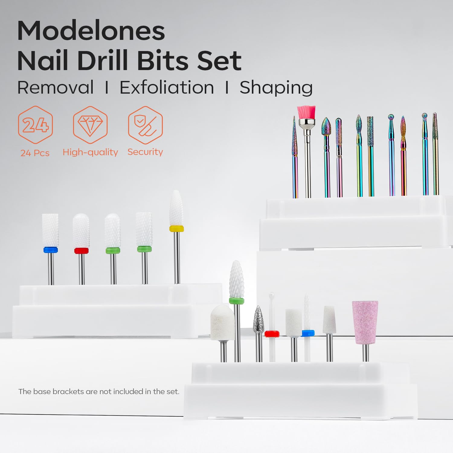 Modelones bits diamantados para lijado y perfeccionamiento de uñas acrílicas y gel