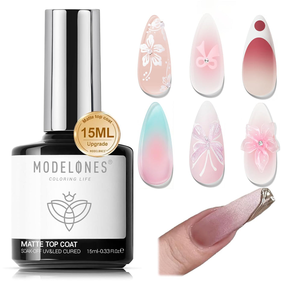 Modelones botella capa mate 15ml acabado duradero para uñas en gel