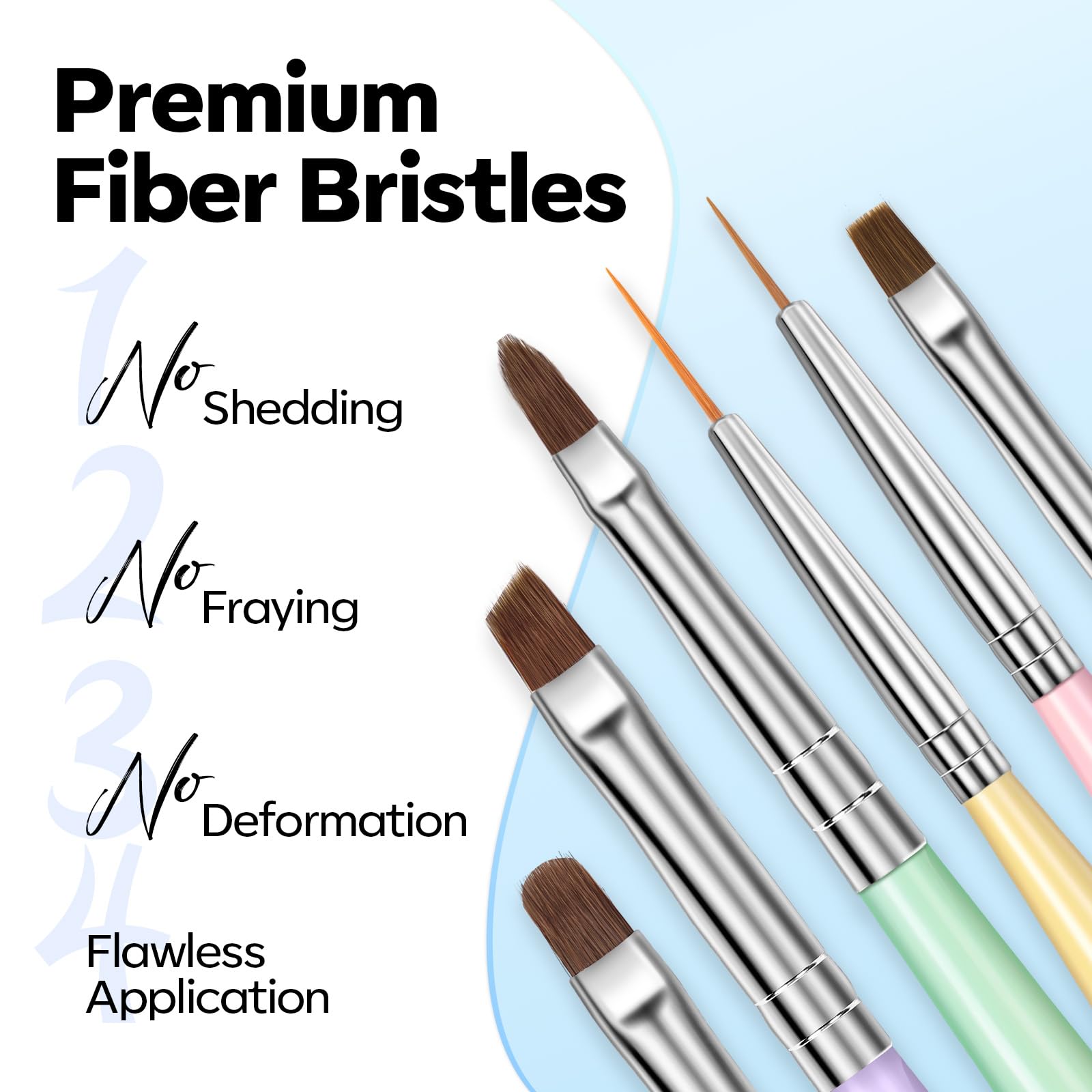 Modelones brocha de gel para uñas, perfecta para aplicar color suave y uniforme.