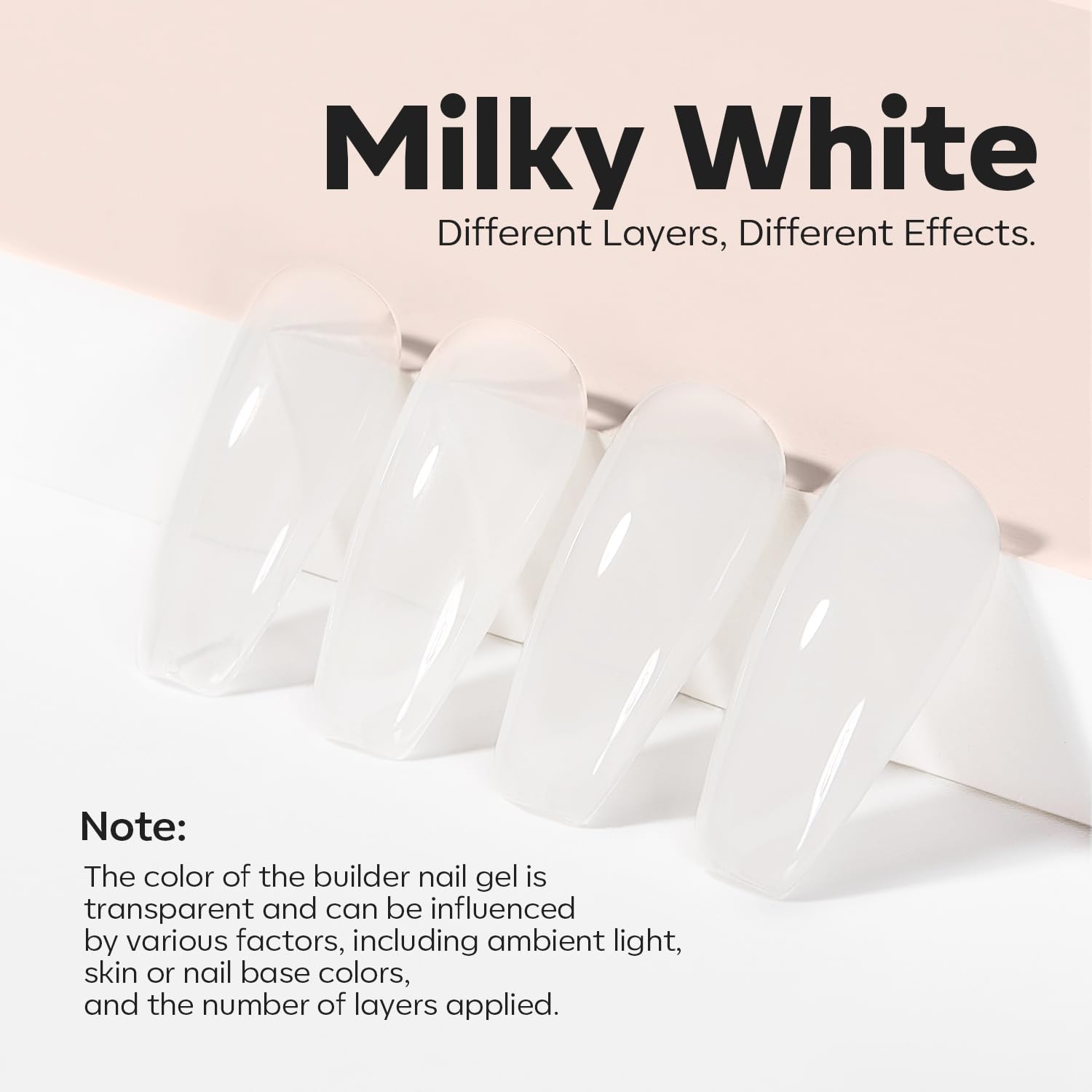 Modelones Builder Nail Gel self-leveling texture ensures even coverage on nails.