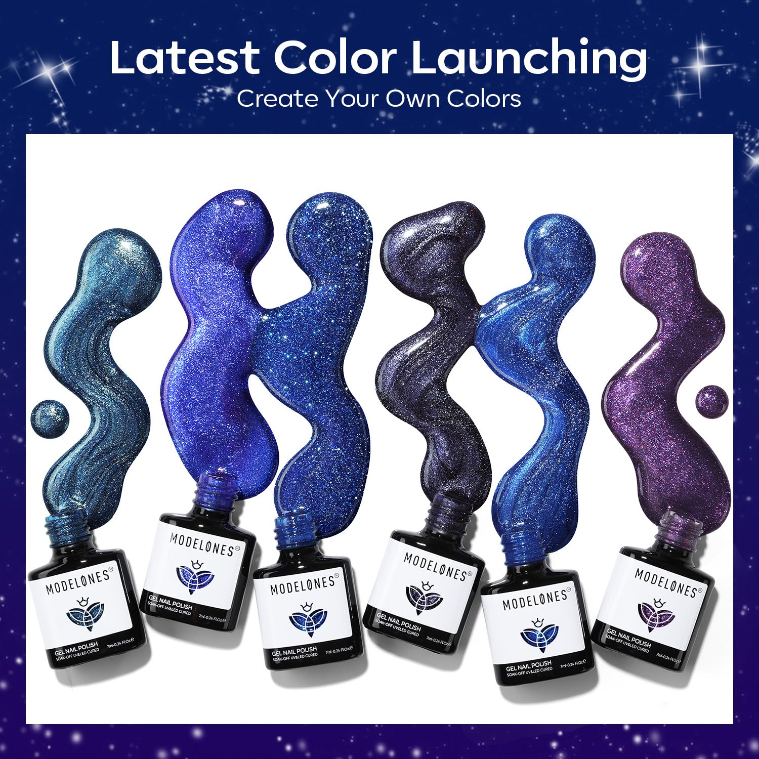 Modelones Esmalte gel ojo de gato azul camaleón brillo para efecto cambiante