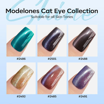 Modelones cat eye gel polish black for bold contrast and rich color