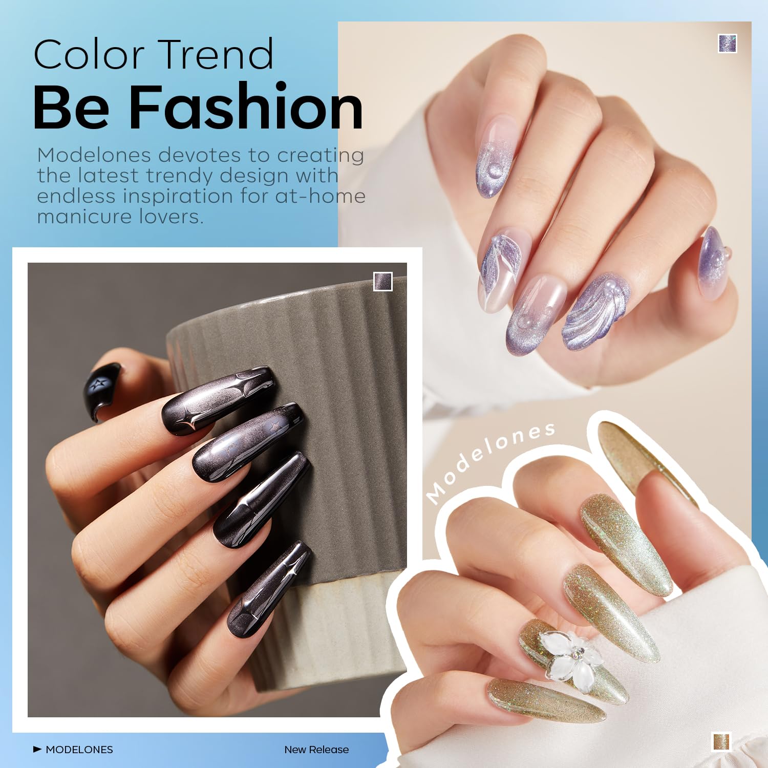 Modelones cat eye gel polish purple for depth and easy application