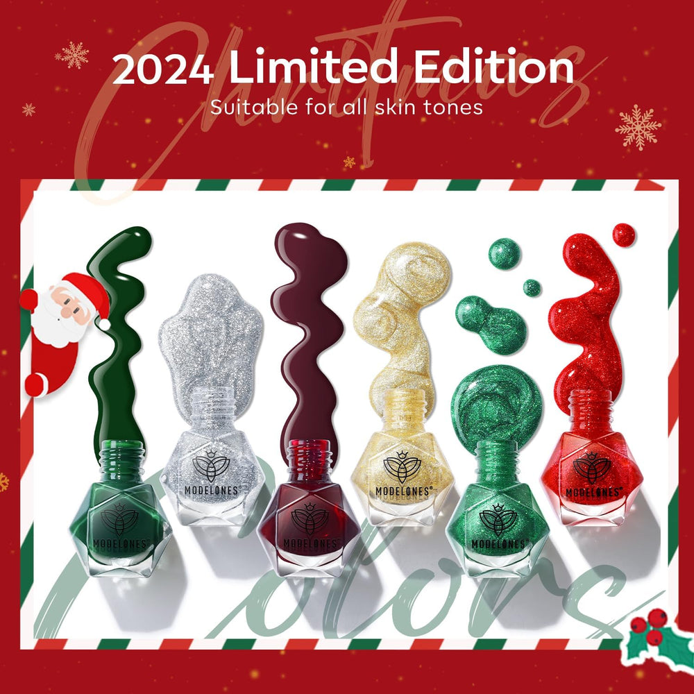 Modelones gold nail polish for luxe metallic holiday accents