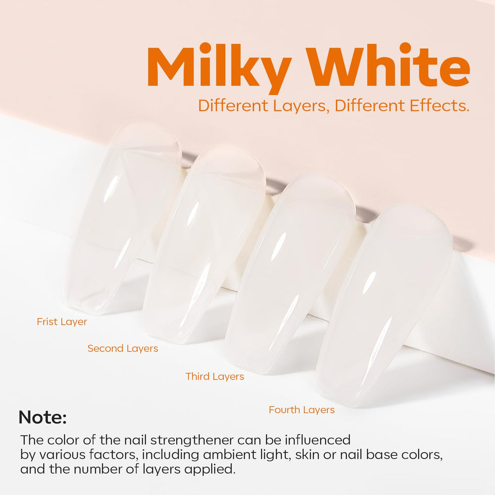 Modelones cobertura de imperfecciones en uñas dañadas para aspecto uniforme.