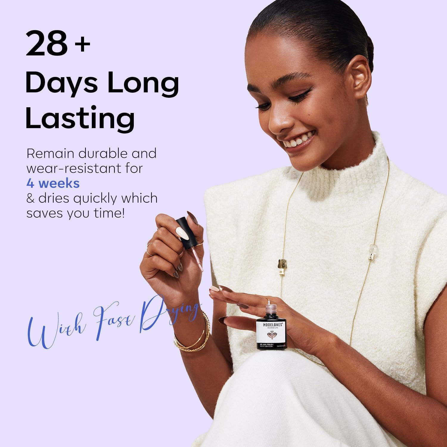 Decoración de uñas para fiesta con tono azul de Modelones.