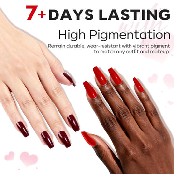 Modelones deep red cat-eye polish for sophisticated looks.