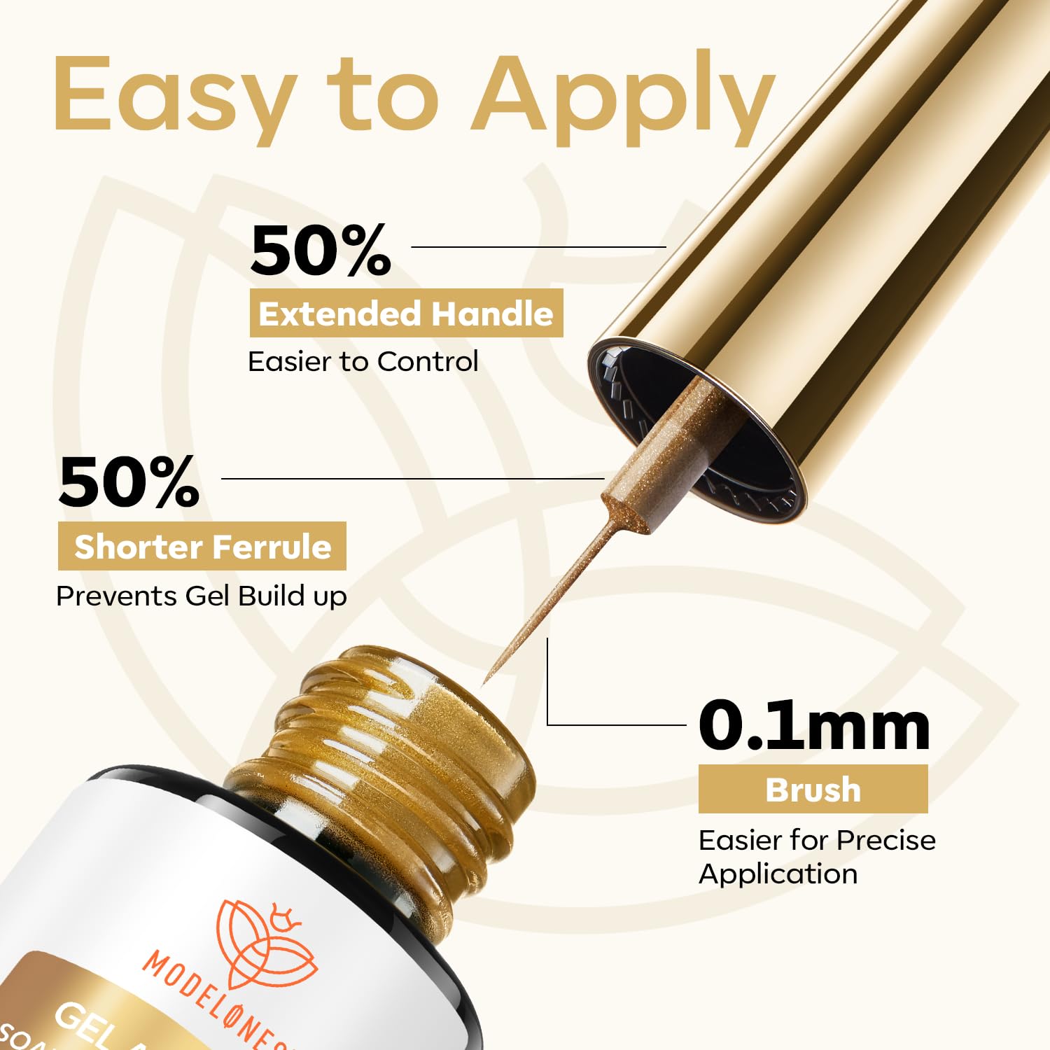 Modelones delineador de gel dorado con brillo medio para delineados suaves.