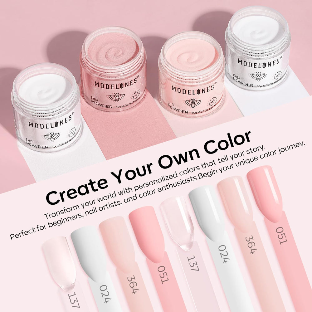 Modelones Dip Powder transparente, acabado limpio para realzar la forma.