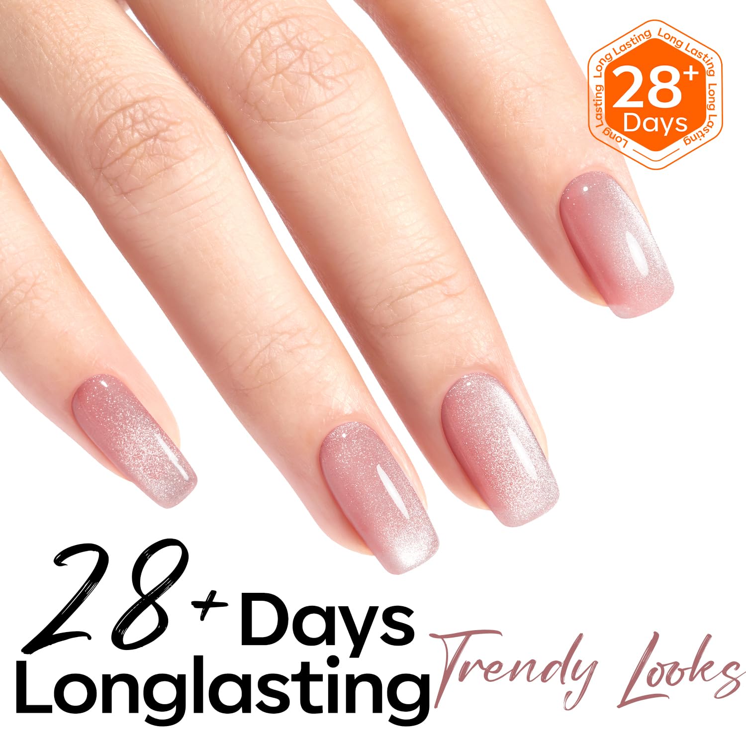 Modelones efecto holo rosa, acabado dinámico según la luz.