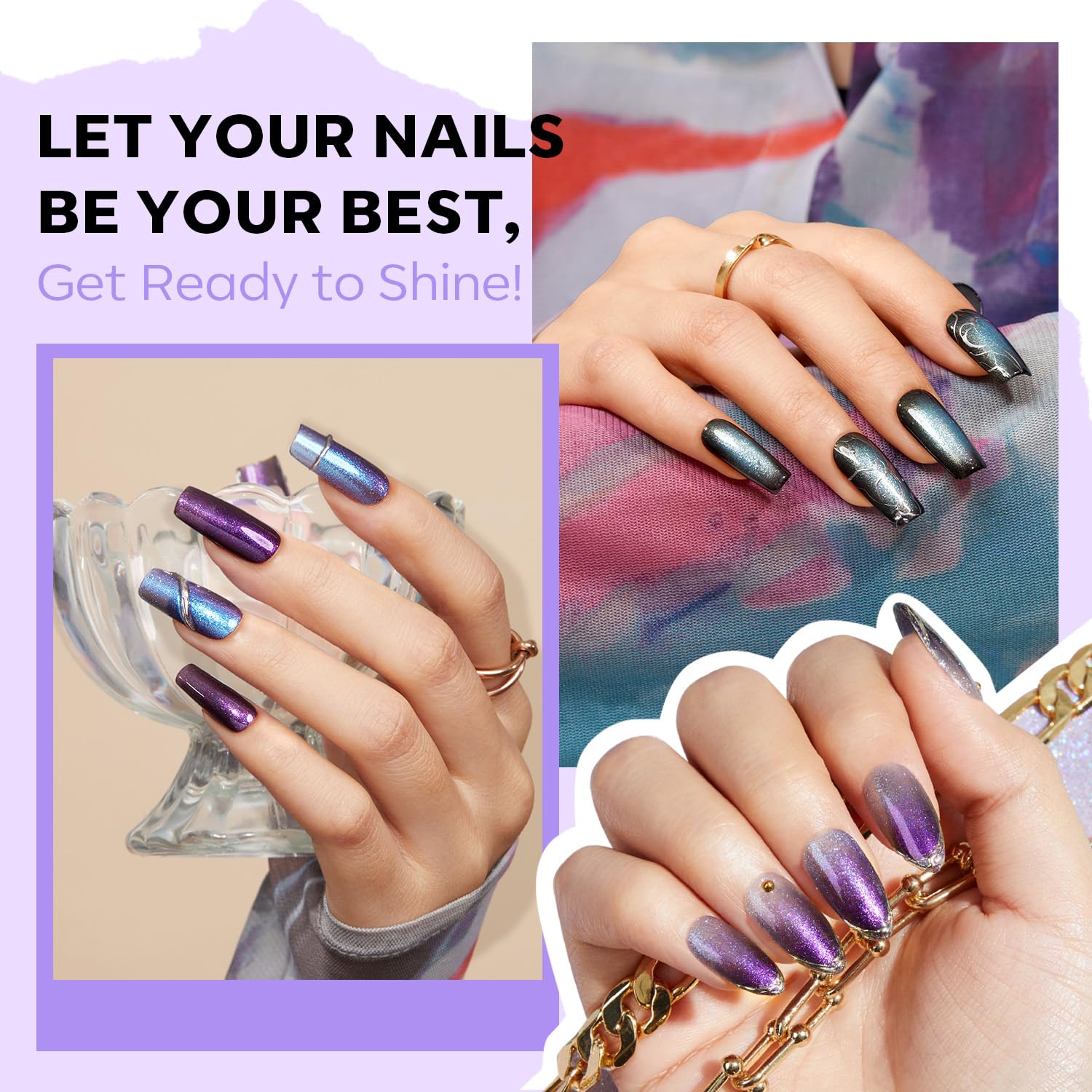 Modelones Chameleon Azul: tono frío con destellos holográficos