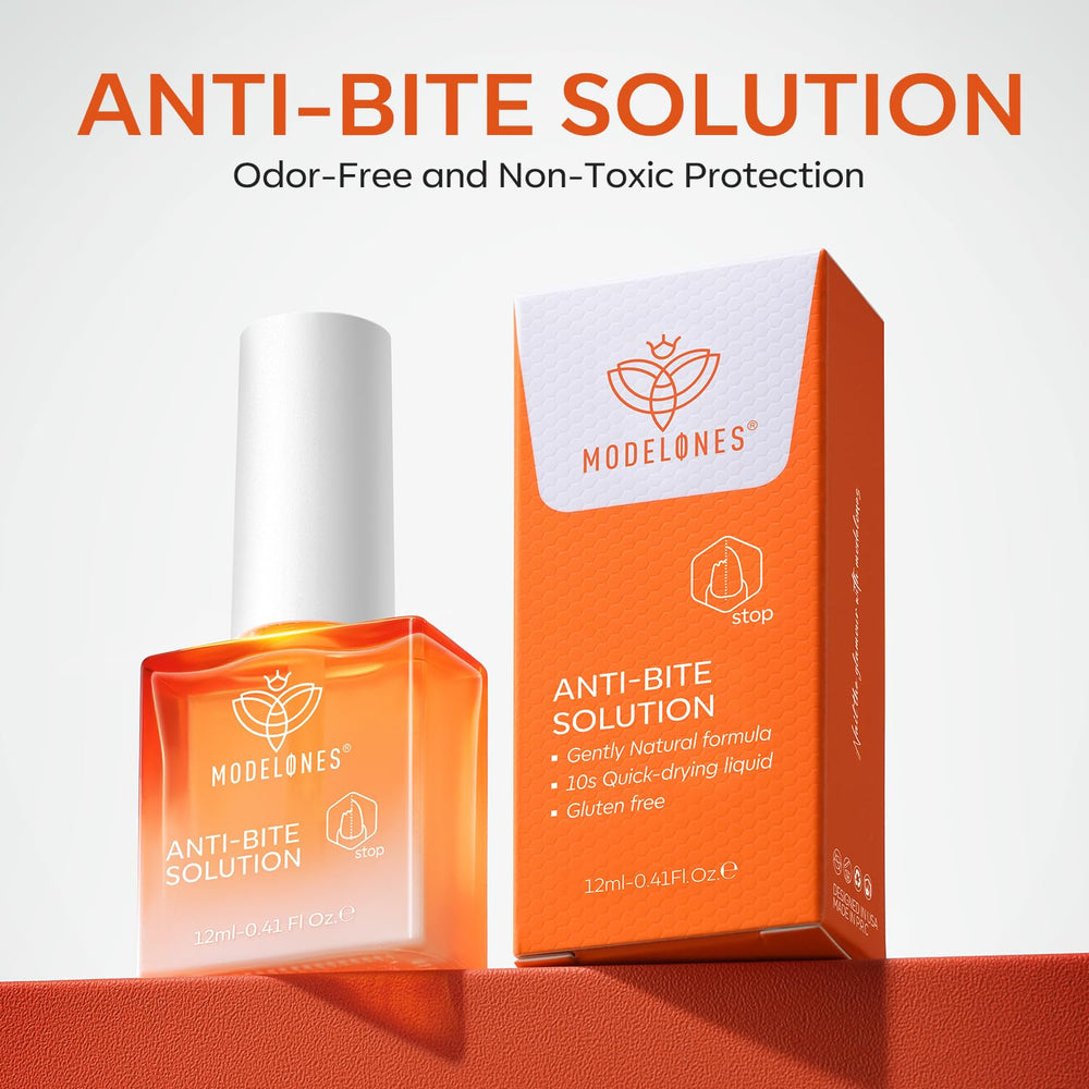 Modelones esmalte deterrente, acabado transparente e invisible en uñas.