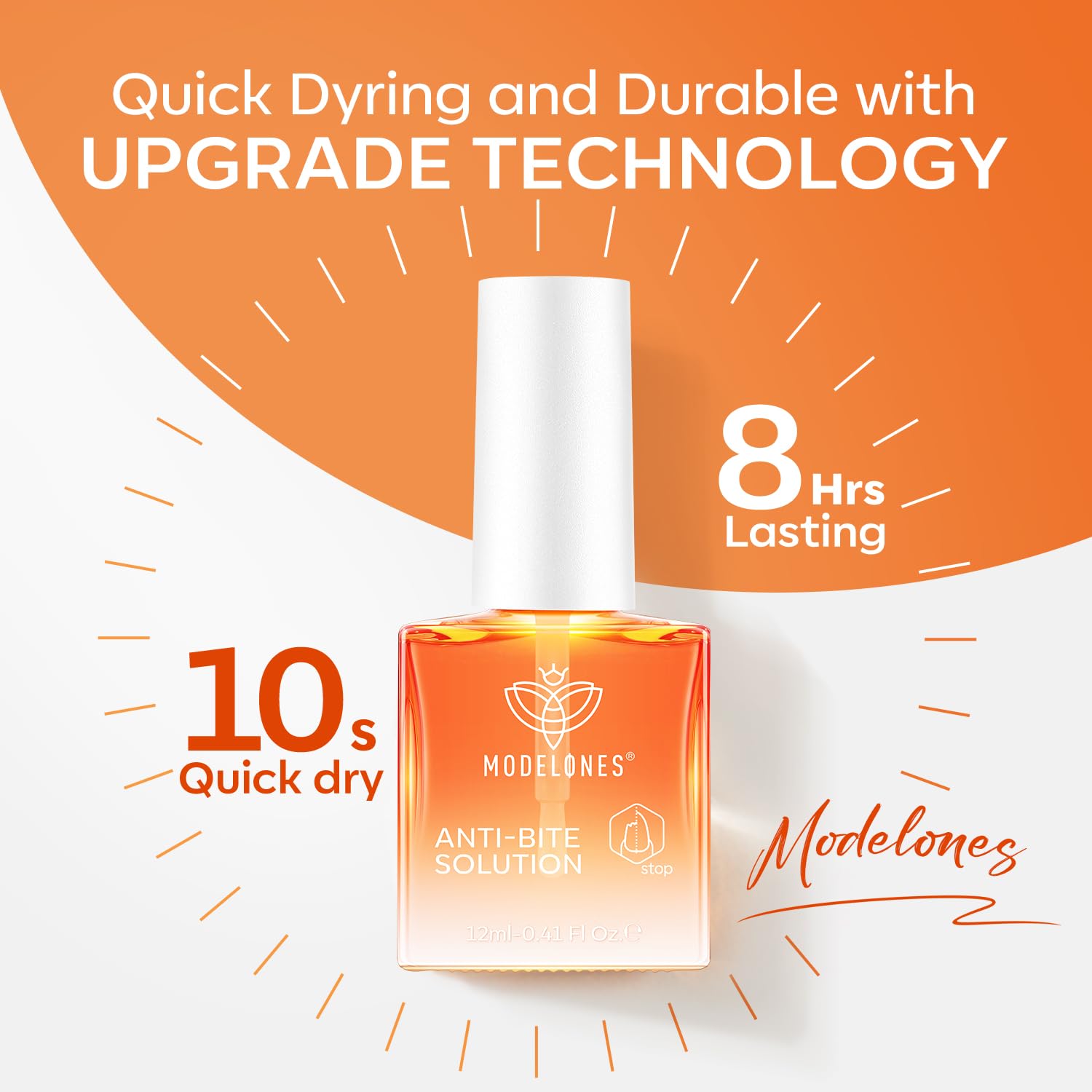 Modelones esmalte deterrente, sabor amargo que podría reducir mordida accidental.