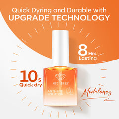 Modelones esmalte deterrente, sabor amargo que podría reducir mordida accidental.