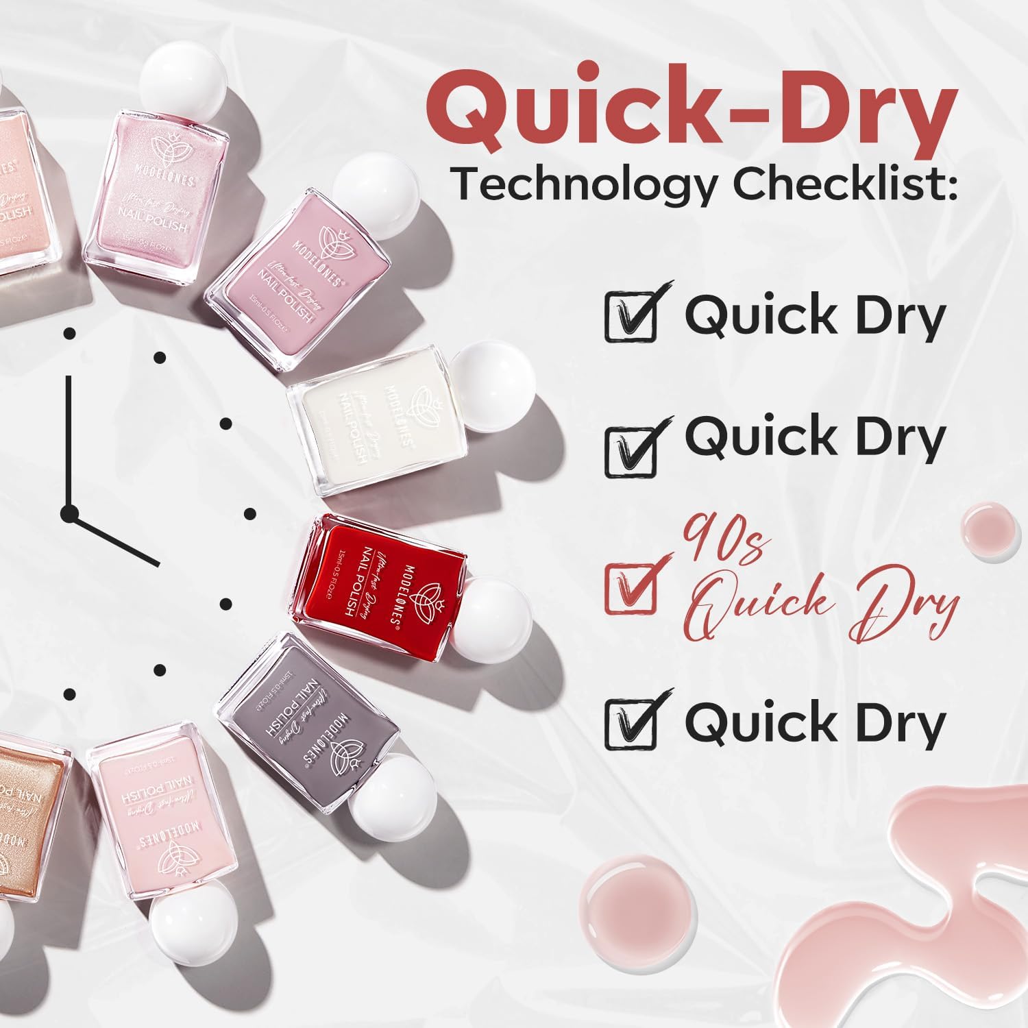 Fórmula suave y respetuosa con las uñas, libre de ingredientes tóxicos.