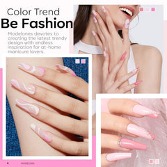 Modelones esmalte gel blanco nieve para manicura limpia y duradera.