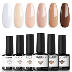 Modelones esmalte gel blanco puro para acabado liso y brillante.