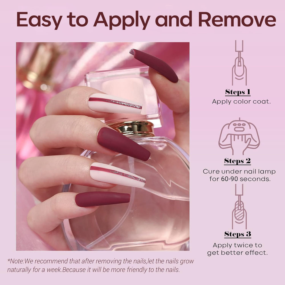 Modelones esmalte gel Burdeos Intenso para uñas duraderas y llamativas