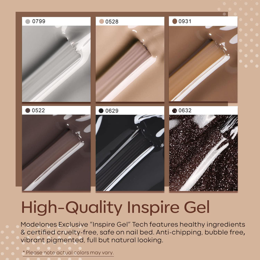 Modelones gel color chocolate marrón, tono cálido para estilo atemporal