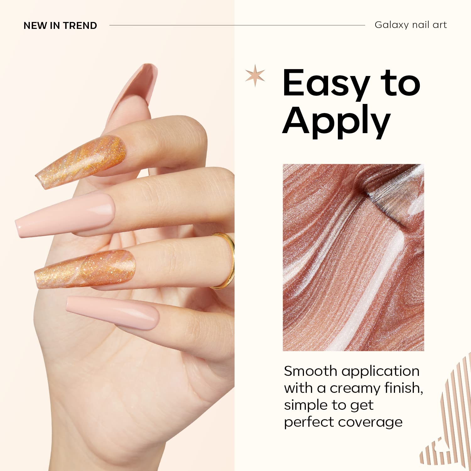 Modelones gel dorado brillante para acabado radiante