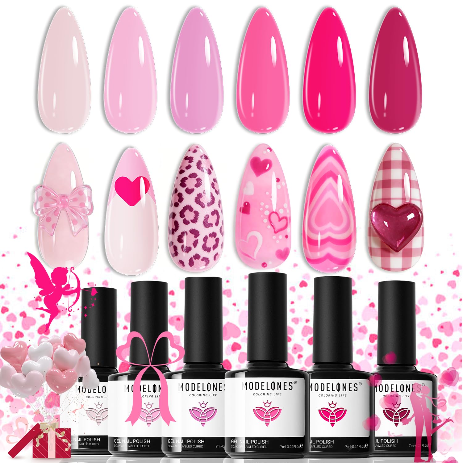 Modelones esmalte gel magenta para detalles creativos