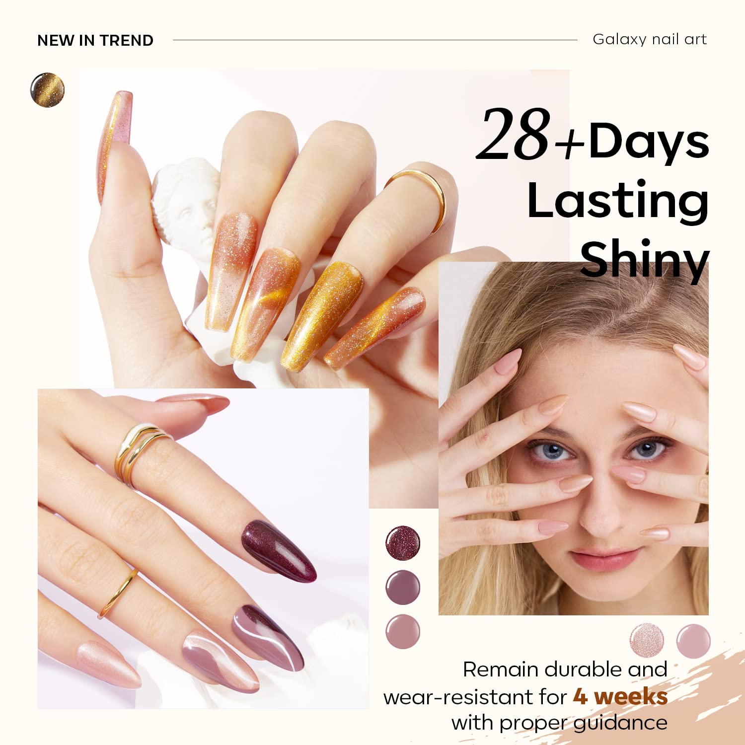 Modelones gel mauve con brillo suave para uso diario