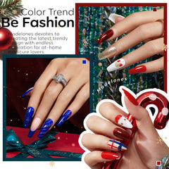 Modelones esmalte gel rojo Navidad, tono clásico para fiestas
