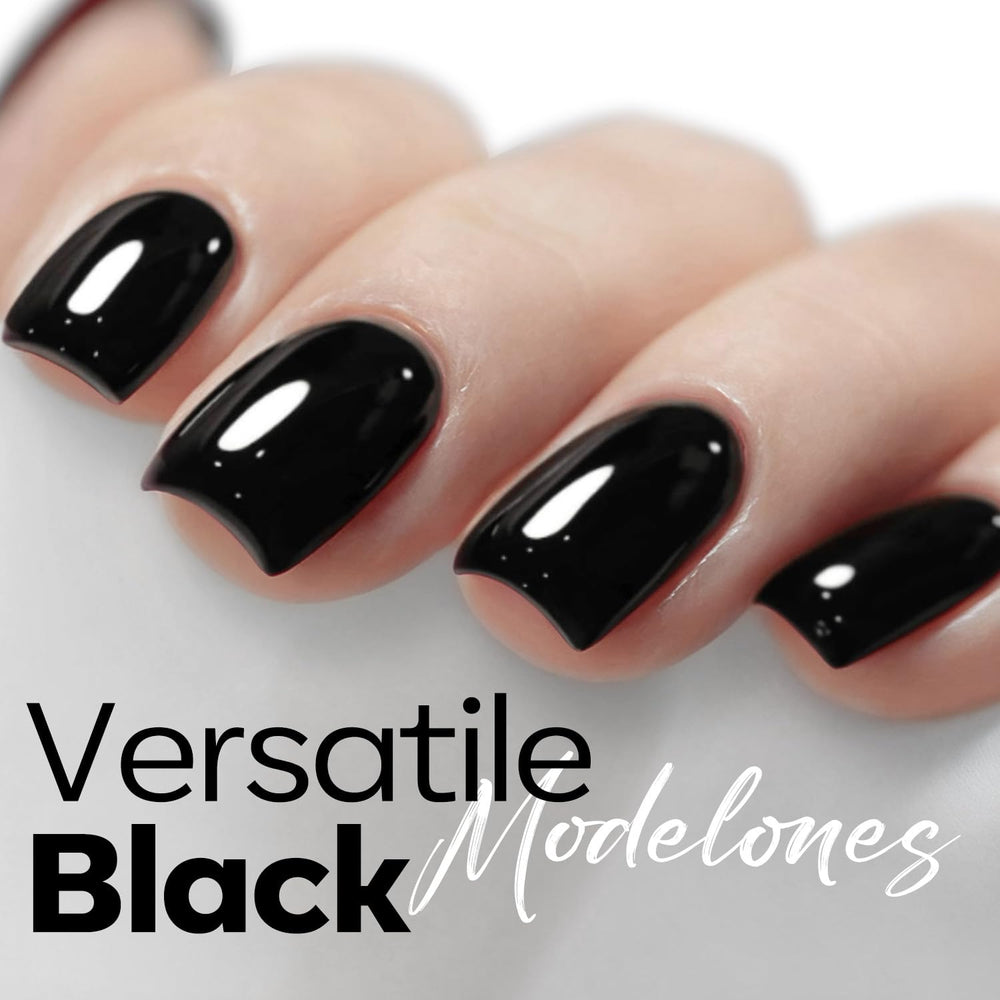 Modelones esmalte gel negro, libre de crueldad y toxinas.