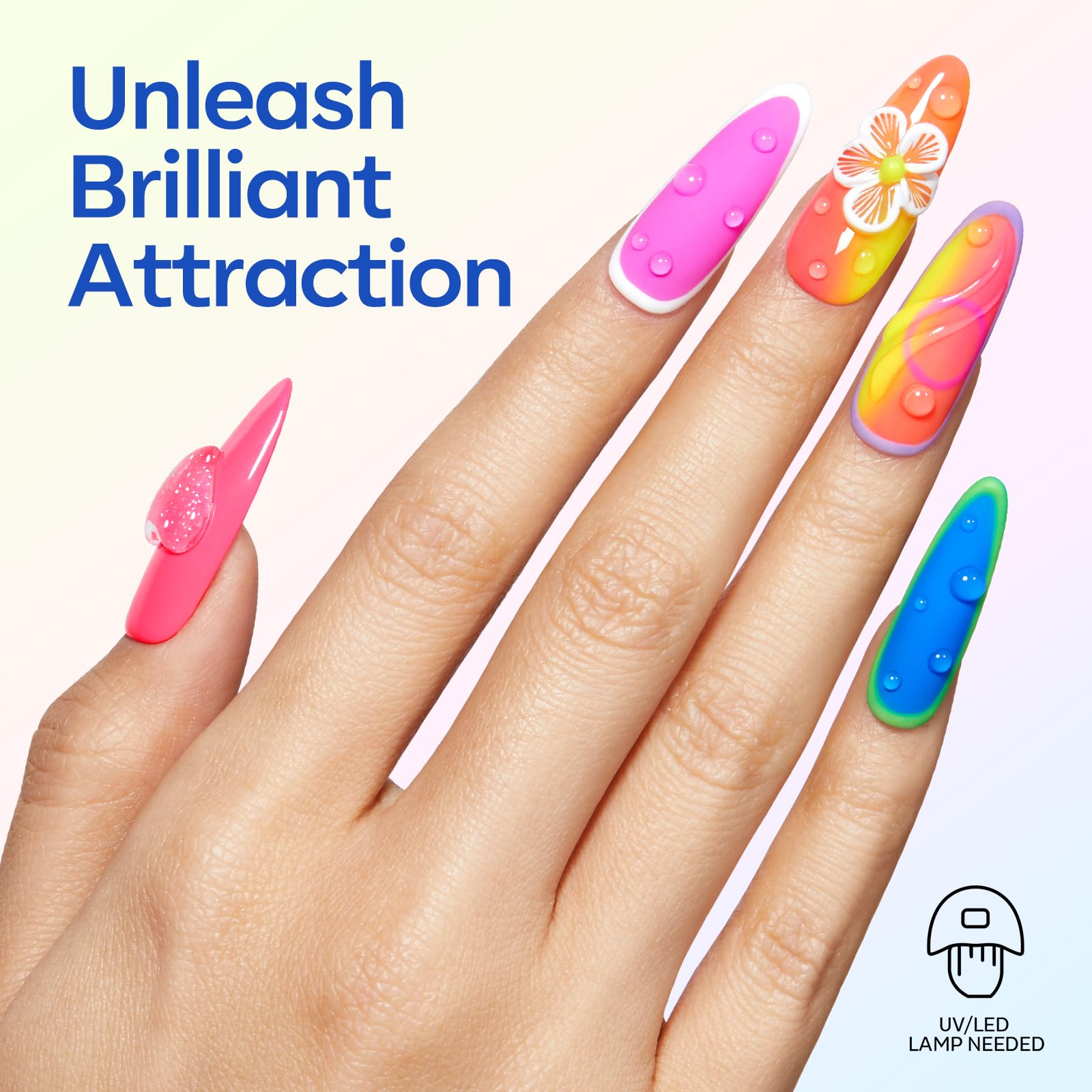 Modelones Neon Gel, esmalte morado neón para estilo en eventos.