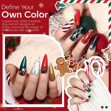 Modelones esmalte gel ojo de gato rojo, efecto profundo para uñas elegantes