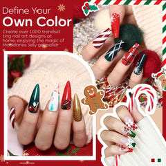 Modelones esmalte gel ojo de gato rojo, efecto profundo para uñas elegantes