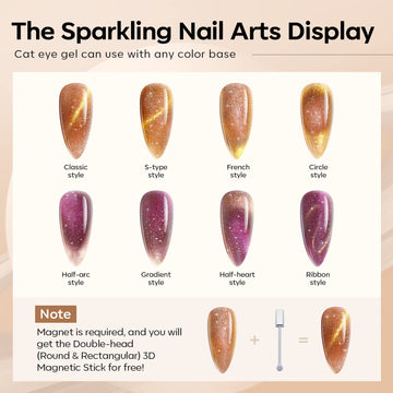 Modelones gel morado brillante con destellos sutiles para looks elegantes
