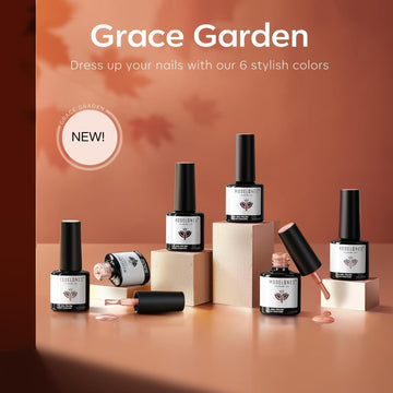 Modelones esmalte gel purpurina morada brillo festivo en uñas