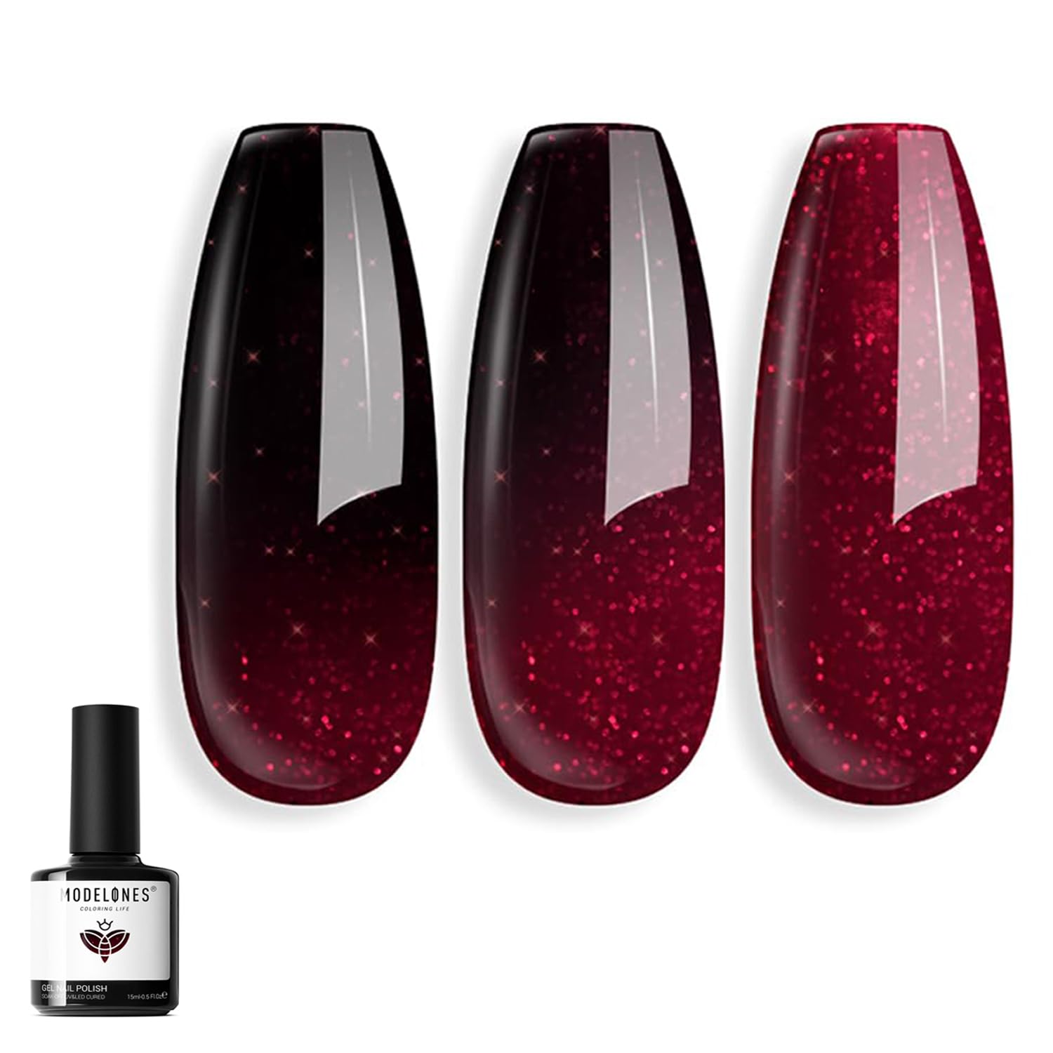 modelones esmalte gel rojo vino cambia color al frío