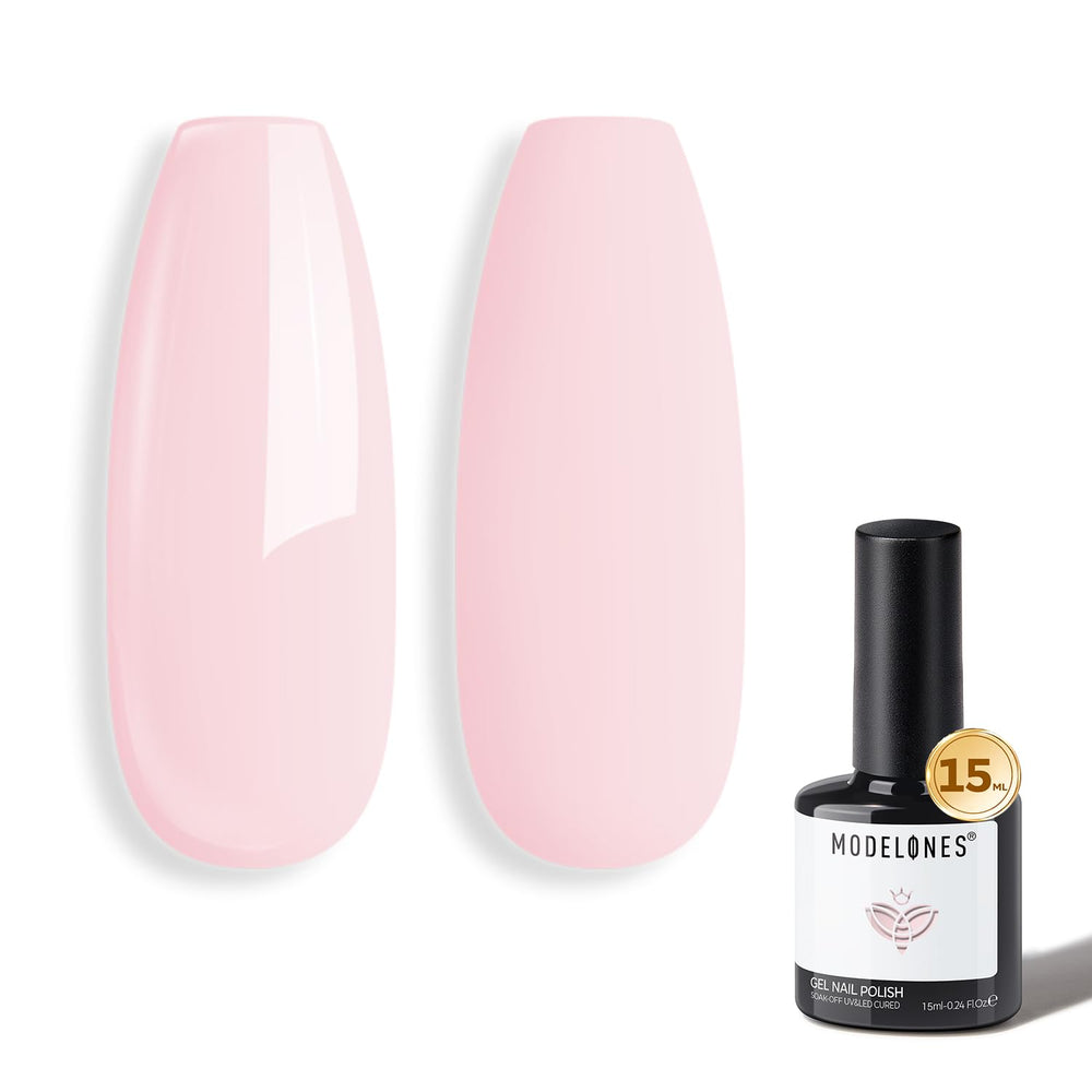 Modelones esmalte gel rosa claro para uñas, acabado suave y duradero