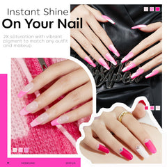 Modelones uñas rosa claro con esmalte gel acabado liso