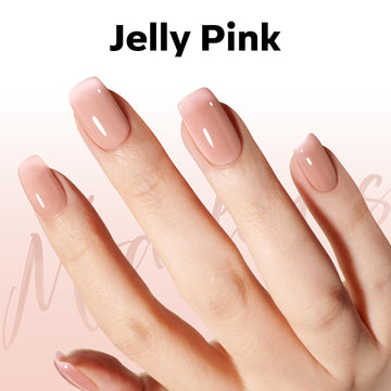 Modelones esmalte gel rosa natural, capa translúcida para uñas discretas.