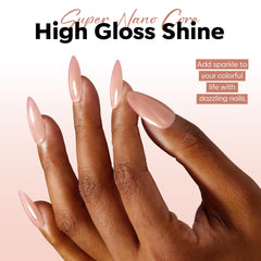 Modelones esmalte gel rosa natural, curado rápido con luz ultravioleta.