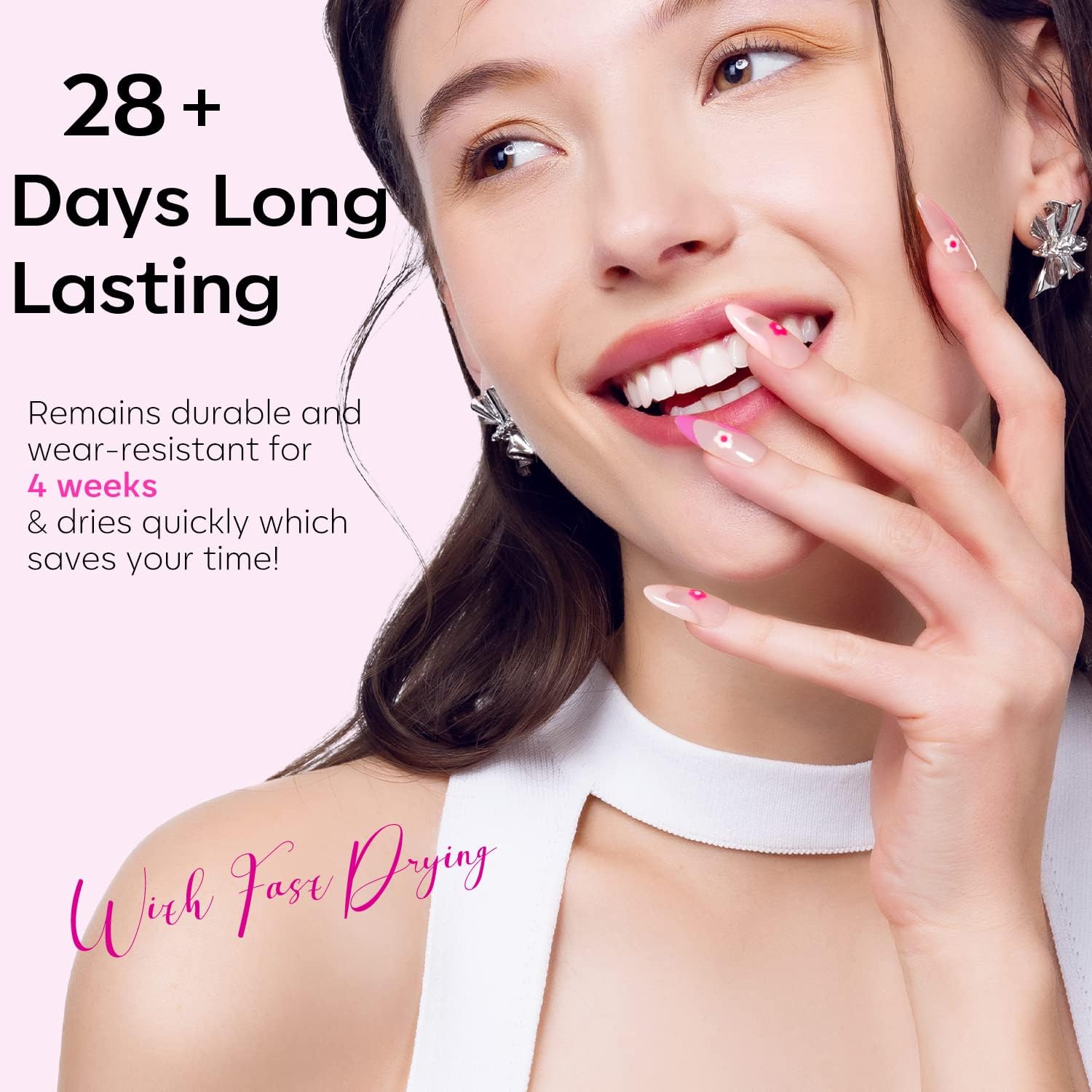 Modelones esmalte gel rosa neón para manicura llamativa