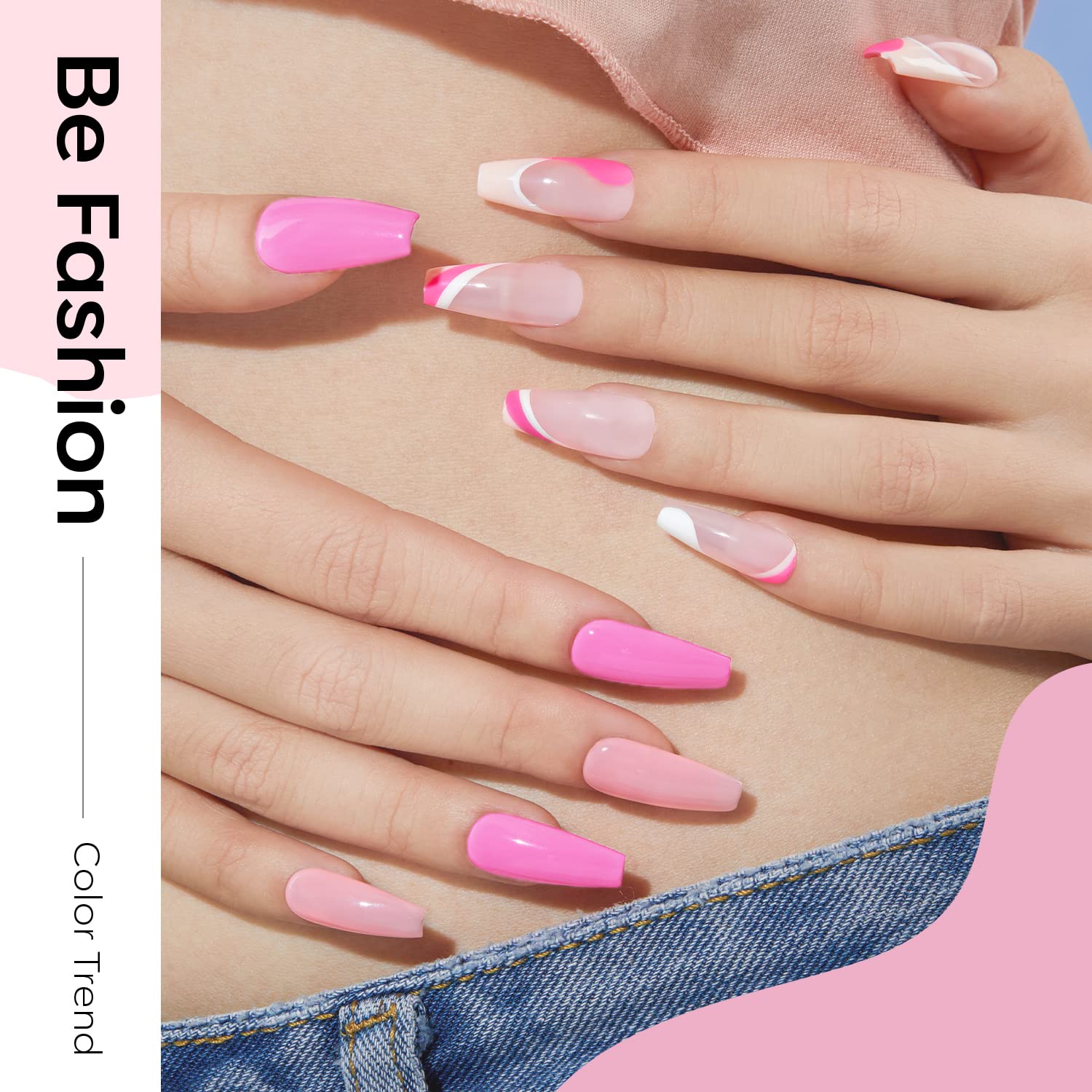 Modelones esmalte gel rosa palido para uñas elegantes y brillantes.