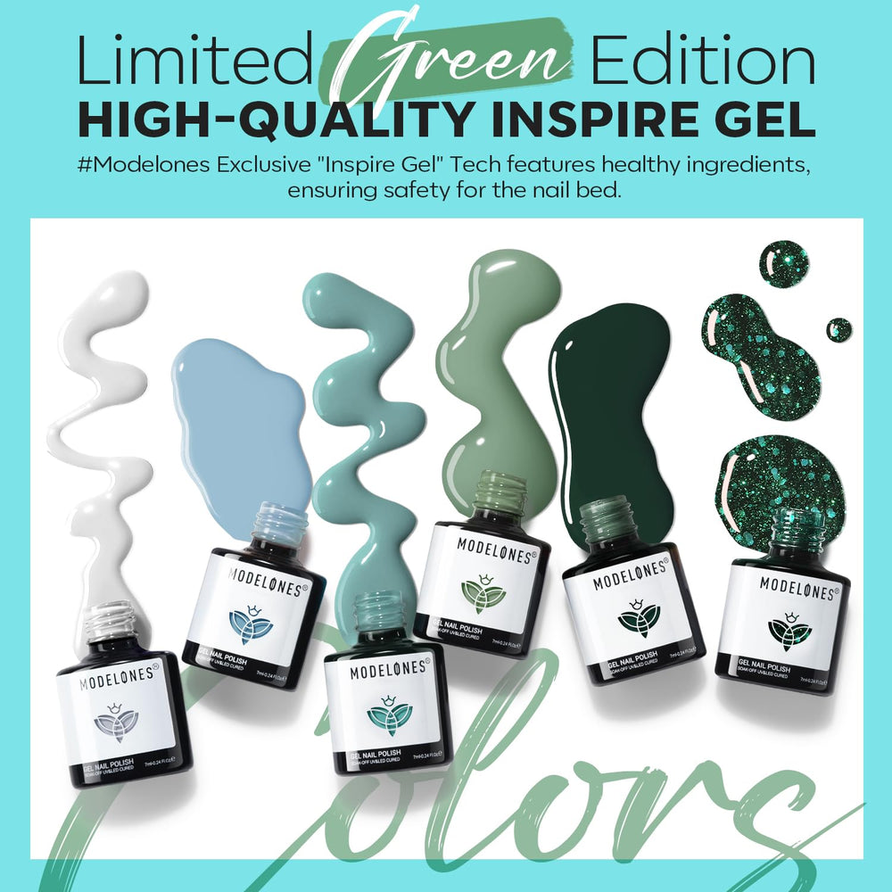 Modelones gel azul menta en botella, tono fresco para uñas modernas