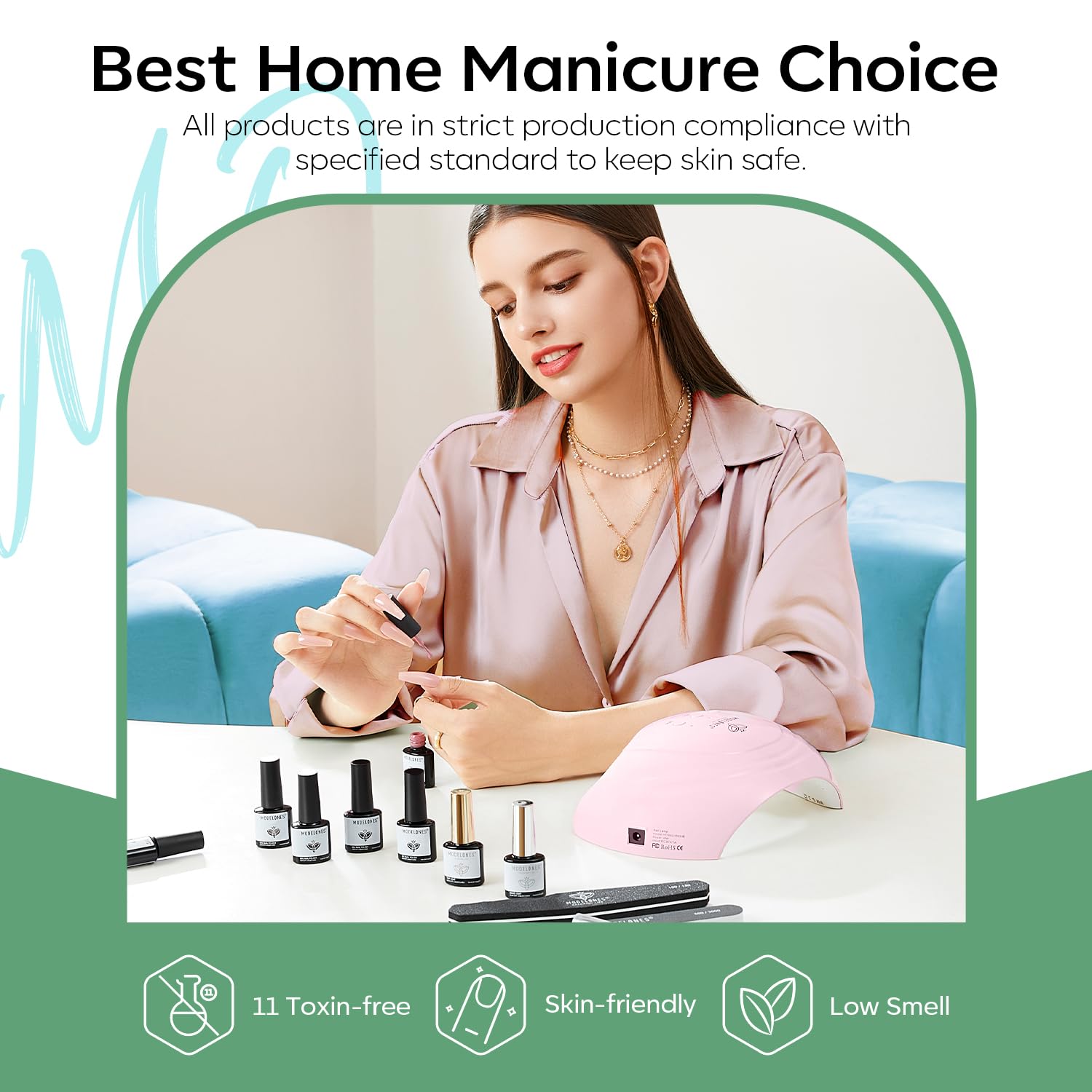 Modelones lámpara LED incluida, curado rápido para sesiones de uñas