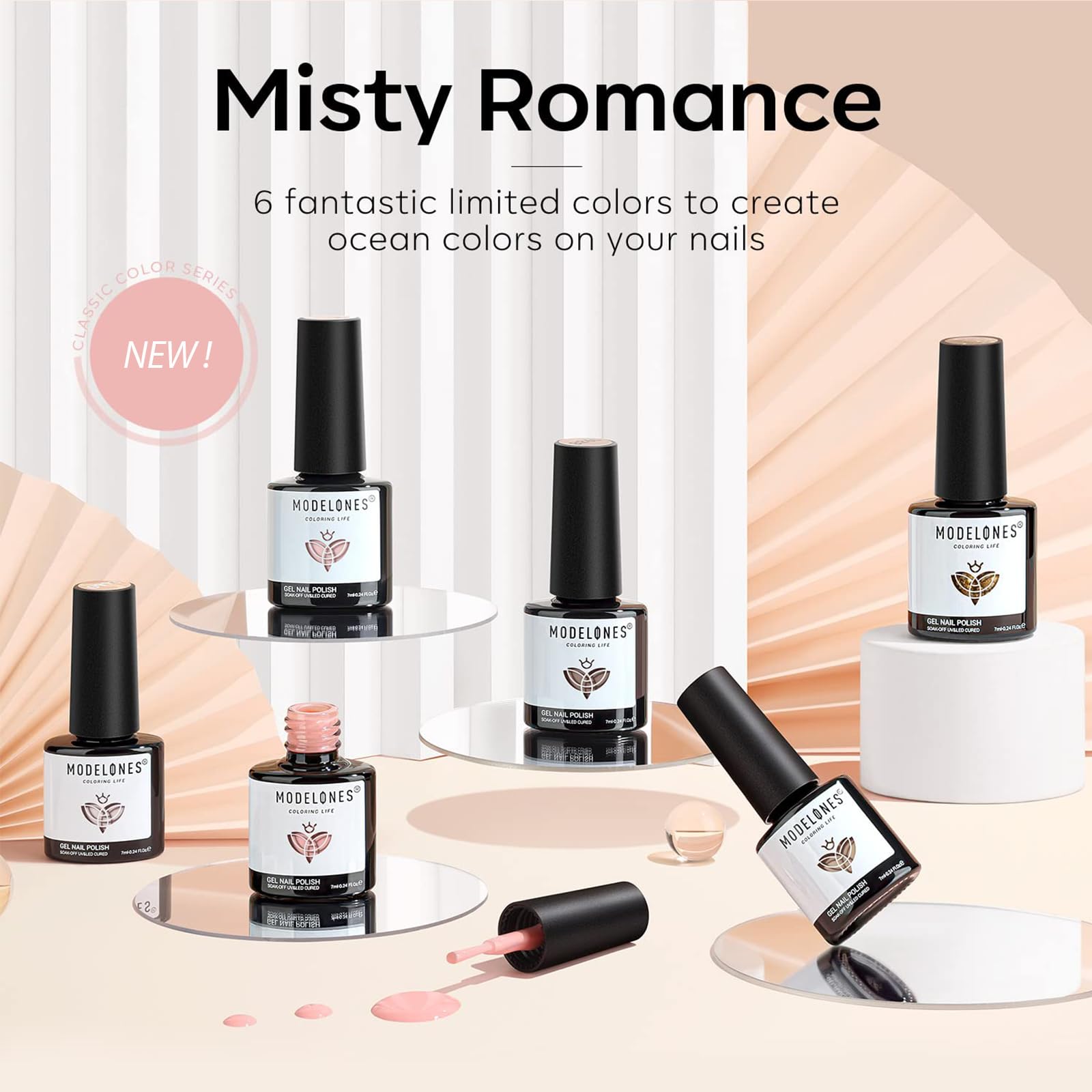 Modelones esmalte gel, diseño con ventana de color para encontrar tono