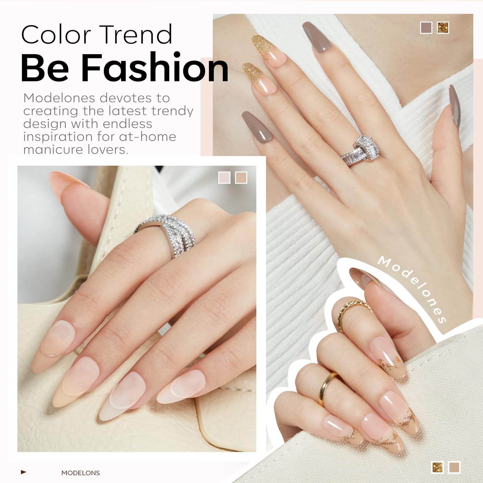 Modelones esmalte gel, tono rosa claro para acabado luminoso